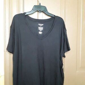 Nine West Women's Black size L Short Sleeve Shirt Top